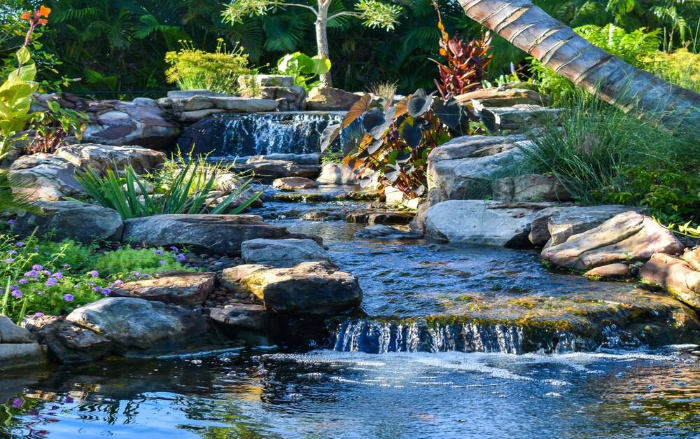 Waterfalls using native plants